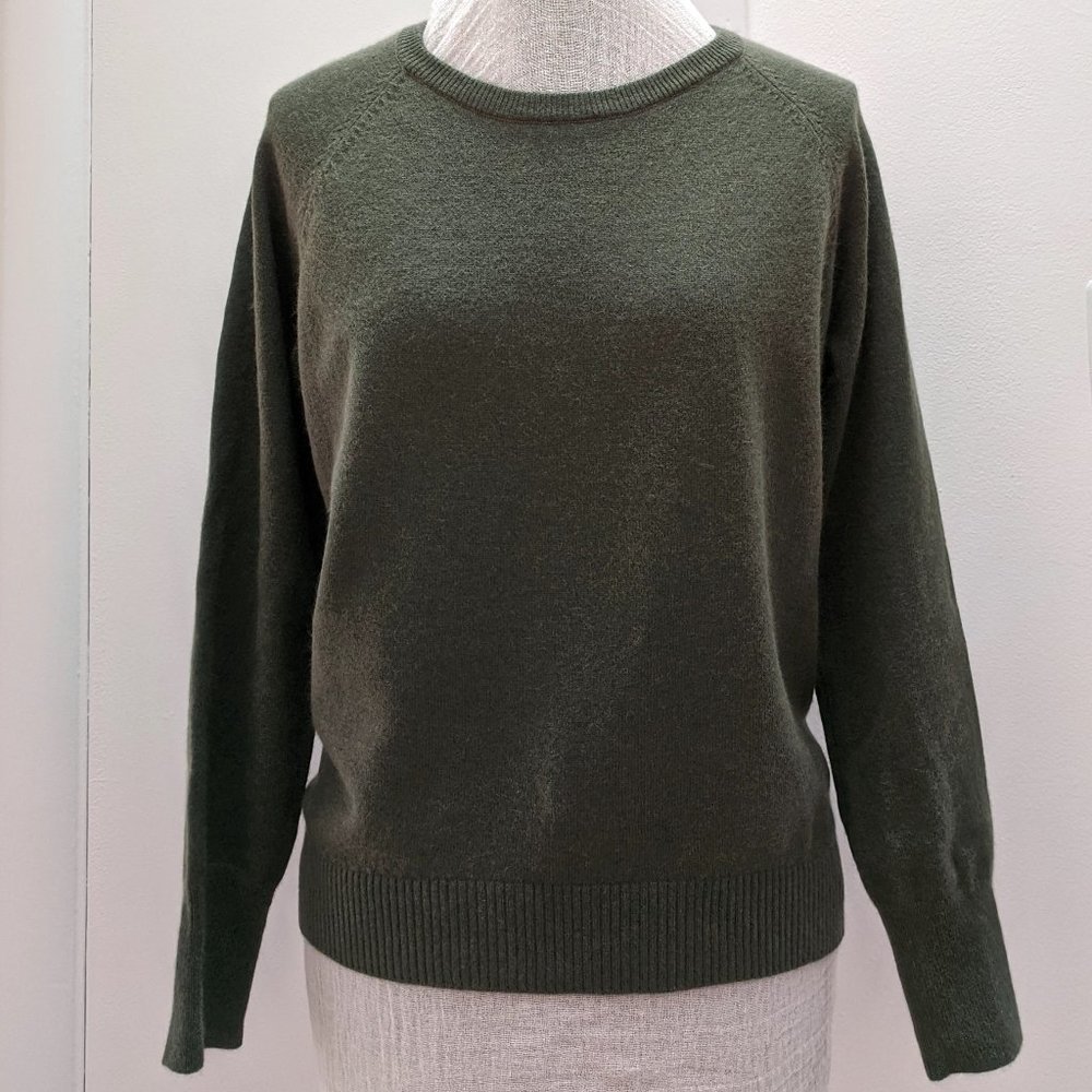 Sweater L Green 9 oz. Wool & Cashmere Crew Neck